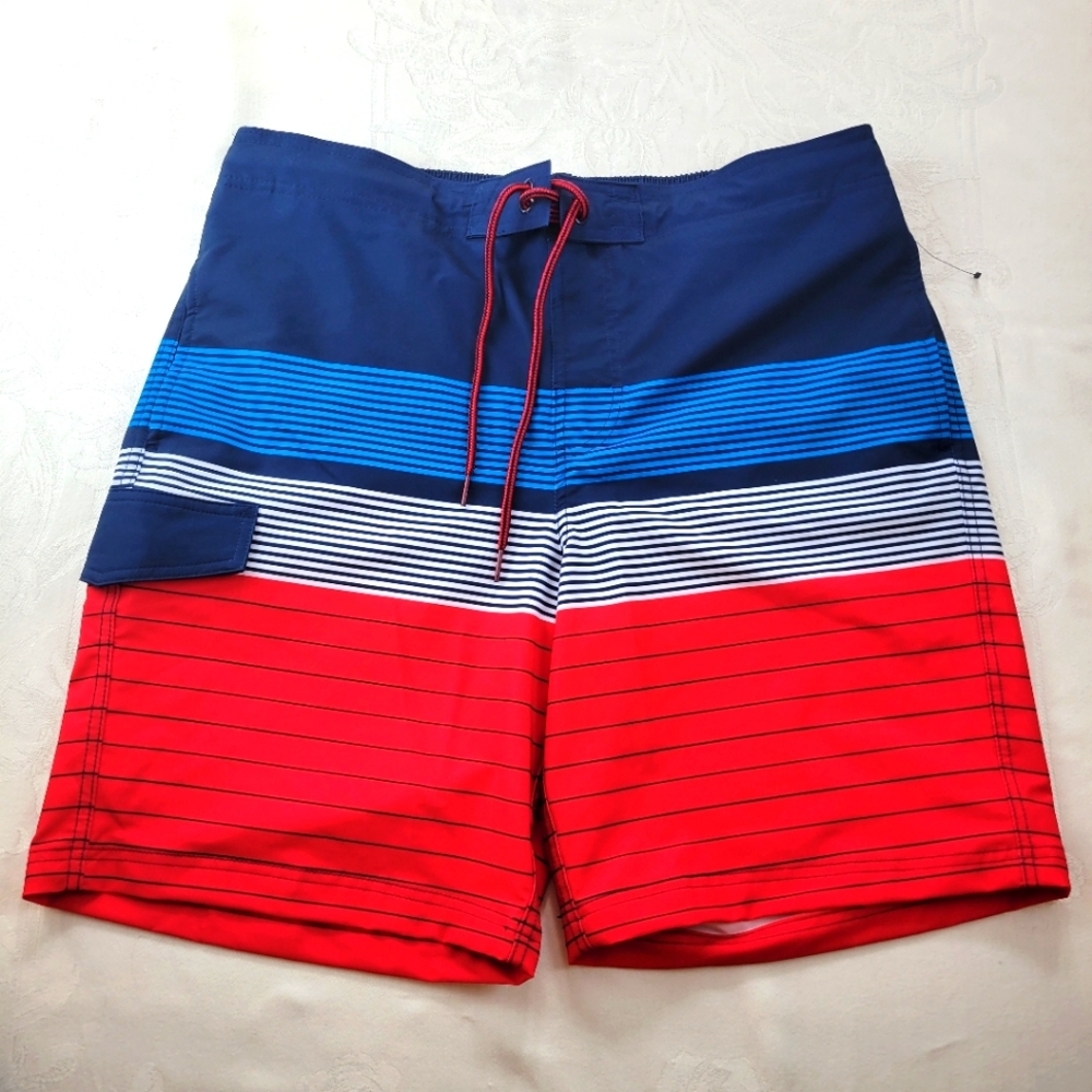 COPY - Men's Board Shorts Patriotic, Red, White Blue, Size 2 XL 44-46